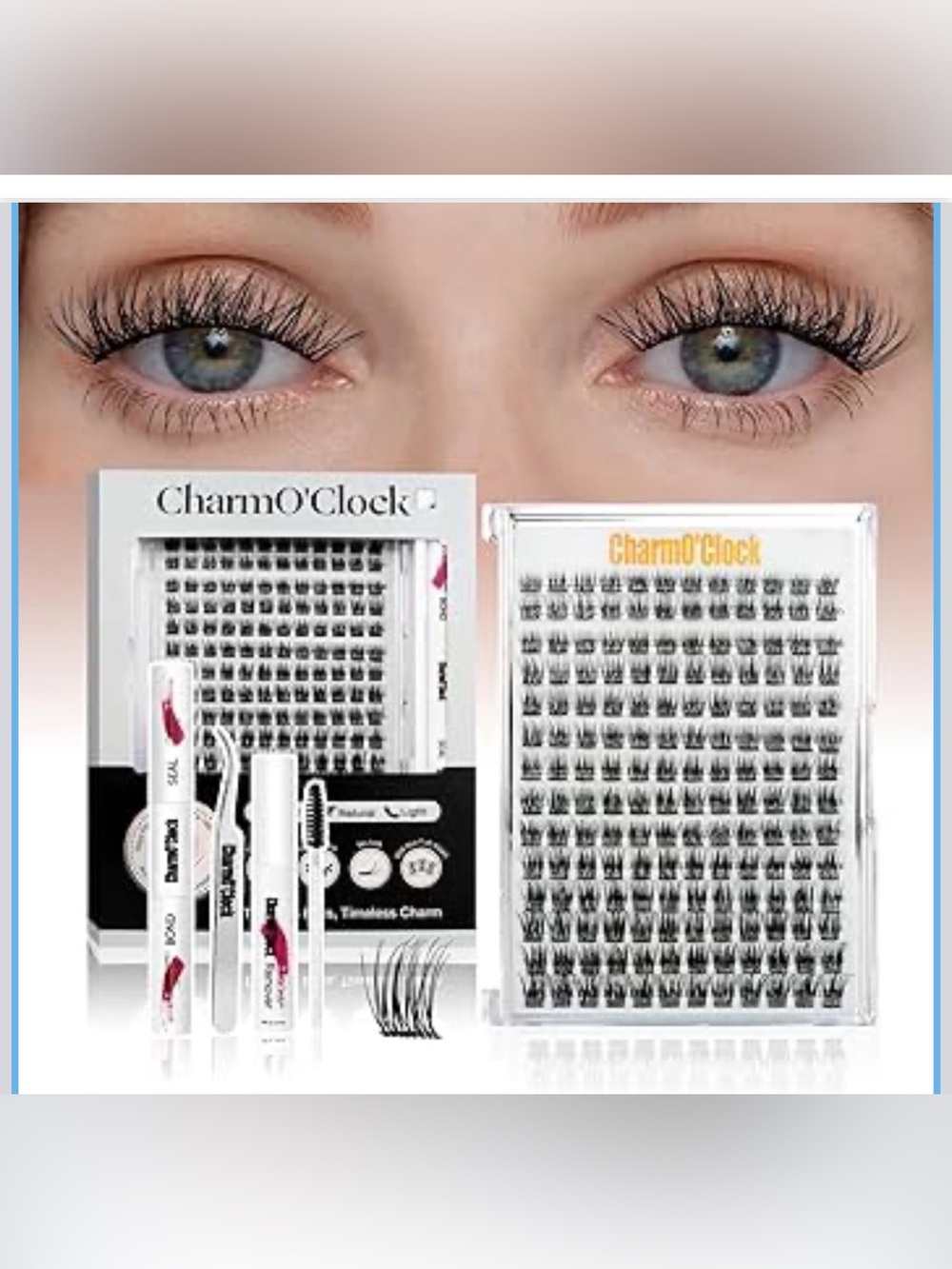Lash Clusters Pro Kit with Bond & Seal, Remover & Tweezers - 168pcs DIY Eyelash